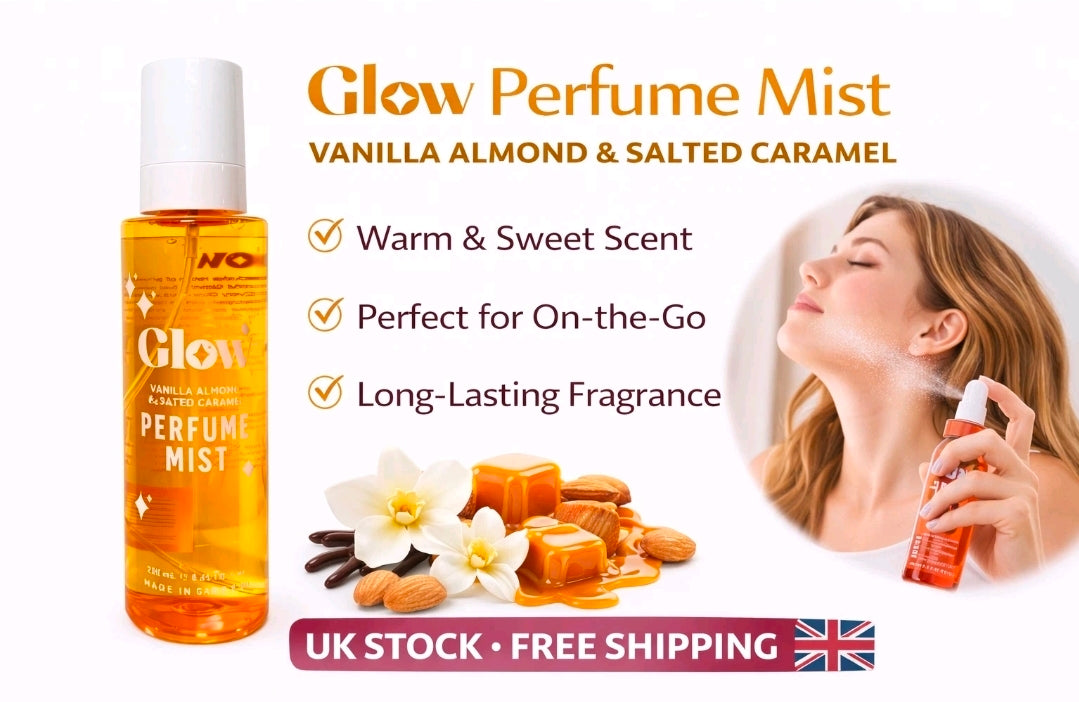 Glow Perfume Mist 250ml - Vanilla Almond & Salted Caramel
