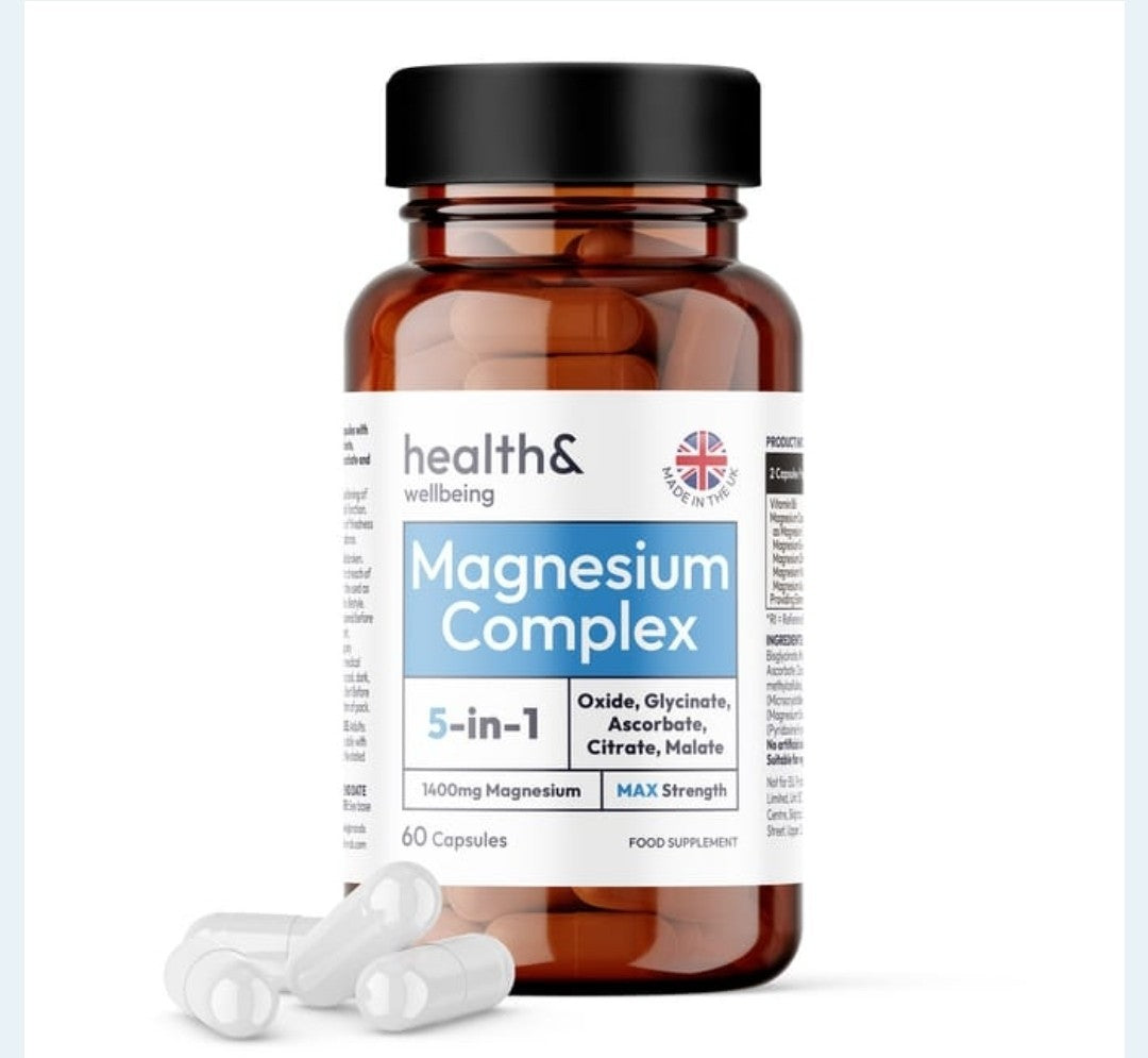 health& wellbeing Magnesium Complex 5-in-1 1400mg 60 Capsules Supplement